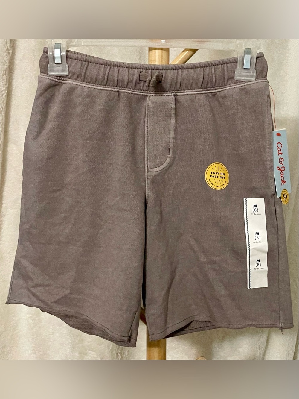 Cat & Jack Brown Pull-On Shorts with Yellow Badge